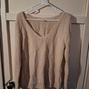Boston Proper Beige V-Neck Sweater